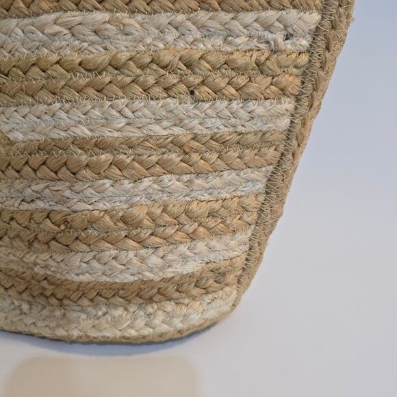 W Antik Kraft Hashree Jute Tote Bag Cream Beige Earthy Beach Vacation Wooden - Picture 3 of 11